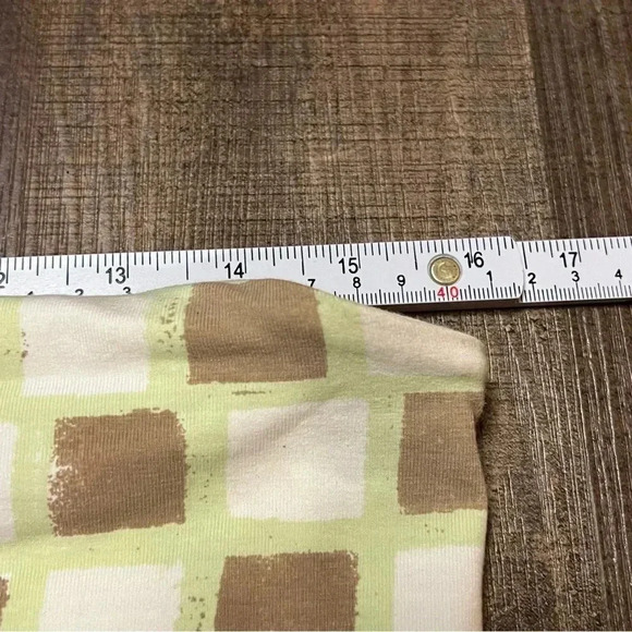 BP Women’s Crop Tube tools Brown Green Lg Checkered strapless stretchy pullover - Picture 2 of 6